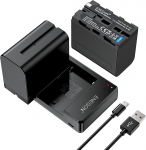 ENEGON NP-F970 Charger Battery Replacement Batteries (2 Pieces, 8400 mAh) & Quick Charger USB Dual Charger for Sony NP-F970 NP-F960 NP-F950 NP-F930 NP-F550 NP-F570 NP-F750, Camcorder Battery