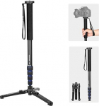 Koolehaoda Extendable Aluminum Alloy Camera Monopod with Tripod Support Base, 5 Pieces, 52cm - 168cm, Adjustable for DSLR Camera Camcorder Video, Payload up to 7kg K-288+M3