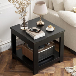 Homieasy k&uuml;ljelaud 20-tolline ruudukujuline k&uuml;ljelaud talumajapidamise puidust k&uuml;ljelaud koos riiuliga Industrial Accent Bedside Table for Living Room Bedroom Black