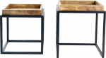 riess-ambiente.de T&ouml;&ouml;stuslik k&uuml;ljelaudade komplekt 2 SERVITEUR 45 cm naturaalne mangopuust metallist kohvilaud