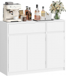 Hzuaneri Sideboard, k&ouml;&ouml;gikapp, hoiukapp 2 sahtliga, 3 kapiuksega, reguleeritavad riiulid, kaasaegne stiil, k&ouml;&ouml;k, elutuba, 33 x 100 x 81,5 cm, valge SC32003X