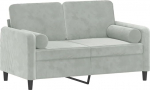 vidaXL 2-kohaline diivan, diivan dekoratiivsete padjadega, puhke diivan elutuppa, polsterdatud diivan, tugitool, l&otilde;&otilde;gastav diivan, Lounge diivan, l&otilde;&otilde;gastav diivan, helehall sametist diivan