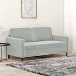 LAPOOH 359442 2-kohaline diivan, helehall, 140 cm, Samet, Lounge diivan, Diivanid ja diivanid, Relax diivan, Diivan elutuppa, Diivan magamisfunktsiooniga