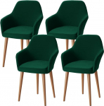 Alishomtll Stretch Chair Covers, komplekt 4, tugitooli katted, tool Covers koos k&auml;etugedega, eemaldatav, pestav kaitsev kate kontoritoolidele, s&ouml;&ouml;gitoa toolidele, kate k&ouml;&ouml;gi, banketi, pulmade, peo jaoks (roheline, komplekt 4)