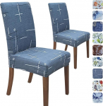 SPRINGRICO s&ouml;&ouml;gitoa toolikatted, universaalne Stretch Fit pestav k&ouml;&ouml;k Parson Spandex eemaldatav Slipcover restorani hotelli tseremoonia jaoks (komplekt 2, STYLE03)