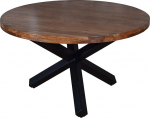 SAM Runa &uuml;mmargune s&ouml;&ouml;gitoa laud 130 cm Massiivne akaatsiapuidust s&ouml;&ouml;gilaud P&auml;hklipuidust metallist t&auml;hega alus Matte Black Double Table Top 50 mm Iga puidust laud Unikaalne