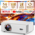 4K Smart projektor WiFi & Bluetoothiga, KOGATA projektor automaatse fookusega, 6D Keystone, HDR10+, &uuml;hildub Netflixi rakenduse ja Dolby Audio'ga, kodukino projektor aeda ja striimimiseks ilma telerita