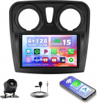 Hikity 4+128G Autoradio f&uuml;r Renault Dacia SANDERO II B52 2012-2019, 9" Bildschirm Radio mit Wireless CarPlay Android Auto Bluetooth Navi GPS WiFi EQ Canbus USB
