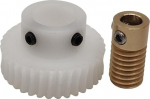 Hammasratas 1:20 Kiiruse suhe Worm Gear 0,5 moodul 20 hammastega plastist Worm Gear 0,5 m vask Worm Rod Pinion t&otilde;husaks &uuml;lekandemehhanismiks (3 mm bore)