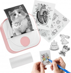 Q02 Mini Printer Facelift T02 Thermal Printer for Learning Label Printer for Notes Diary Memo Photo Journal Bluetooth Photo Printer for Smartphone with 1 Roll Paper