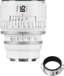 7artisans 85mm T2.1 Infinte Series Professional Manual Full Frame Cine Lens Compatible with EF Bayonet for Photography and Film Production White