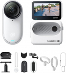 Insta360 GO 3S Bicycle MultiView Bundle 64GB White - kaasaskantav 4K minikaamera, k&auml;ed-vabad POV, kinnitatav k&otilde;ikjal, stabiliseerimine, 140min aku, 10m veekindel, AI t&ouml;&ouml;tlus, Apple Find My