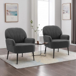 IWMH tugitool magamistoas elutoas Faux Fur Lounge Chair Mugav k&auml;etoed ja &uuml;he k&uuml;lje tasku toolid hubane polsterdatud tool lugemistool metallist jalad (Hall x 2)