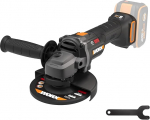 WORX WX814.9 Nitro harjadeta akutoitega nurklihvmasin 20 V - 125 mm ketaste l&auml;bim&otilde;&otilde;t - 8600 p/min - kerge ja kompaktne - 2-asendiline lisak&auml;epide - turvaline tagasil&ouml;&ouml;gi kaitse - ilma aku ja laadijata
