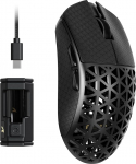 ATTACK SHARK R5 Ultra Carbon Fiber HyperSpeed juhtmevaba m&auml;nguhiir, 39g kaaluv &uuml;likerge hiir koos k&auml;epidemega, 2.4G/BT/USB-C, PAW3950MAX sensor, 8000Hz traadita prooviv&otilde;tusagedus, 42000DPI, Win/Mac - mustanahaline