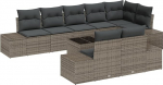 Rantry 8-teiliges Garten-Sofa-Set mit Kissen Grau Poly-Rattan Gartenlounge Model3347119