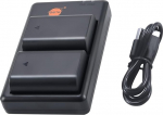 DSTE BLX-1 (2280mAh/7.2V) Li-ioon aku laadija komplekt, mis &uuml;hildub Olympus OM-1 OM1 kaameraga