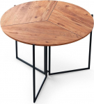 WELL HOME MOBILIARIO & DECORACI&Oacute;N &Uuml;mmargune s&ouml;&ouml;gilaud metallist jalgadega, l&auml;bim&otilde;&otilde;t 100 x 79 cm, puit ja must, 100 x 79 x 100 cm