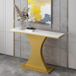 Moderner Goldener Konsolentisch mit Stauraum - dekorativer Eingangs- und Flurtisch f&uuml;r Wohnzimmer, Foyer und Organisation (100 cm)