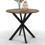 IDMarket - Alix &uuml;mmargune s&ouml;&ouml;gilaud 4-kohaline must tumedast puidust lauaplaadiga 80 cm