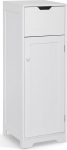 Mondeer Narrow Bathroom Cabinet with 1 Drawer, 1 Door, 2 Shelves, 32 x 30 x 87 cm, White MDF Painted Wood, Bathroom Furniture for Bathroom, Kitchen, Living Room, Entrance