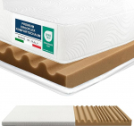 DOLCI SOGNI Topper 90 x 200 cm - Mattress Topper with 7-Zone Foam & 3D Wave Cover - Oeko-Tex & CertiPUR Certified - Ergonomic, Breathable & Antibacterial