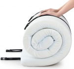 Jamdok Single Gel Memory Foam Mattress Topper for Camping Bed Cool Car Mattress Sofa Roll Up Floor Mat Foldable Sleeping Pad Portable (190 x 75 x 7.6 cm)