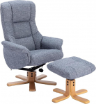 Morris Living The Cairo - Lisbon Navy Fabric - Swivel Chair and Matching Footstool