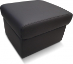 Quattro Meble Dark Brown Almost Black Genuine Leather Stool Hinged with Storage Space 50 x 50 x H-40 Genuine Leather Toledo Caffe Stool Cowhide Seat Cube Footstool Upholstery Stool Puff