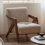 YESWOOD Lounge tool, tugitool t&auml;ispuidust raamiga, lugemistool eemaldatava kattega halli v&auml;rvi, elutuppa, magamistuppa, 68 x 58 x 78 cm, tamme p&auml;hkli v&auml;rvi