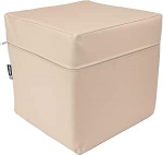 Jeflex - Beež istumiskuubik 40 x 40 x 40 cm, valmistatud kvaliteetsest kunstnahast - valmistatud Saksamaal / Fitness kuubik, mille sees on vahtkummist kuubik istumismugavuse ja m&otilde;&otilde;tmete stabiilsuse tagamiseks / v&otilde;imlemispadi jaoks