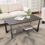 chairus kohvilaud marmorist elutoa laud kahe riiuliga, kaasaegne k&uuml;ljelaud, diivanilaud elutuppa/magamistuppa/salongi, must