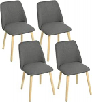 Goeurvant S&ouml;&ouml;gitoa toolid komplekt 4 puidust jalaga polsterdatud toolid S&ouml;&ouml;gituba pol&uuml;estrist k&ouml;&ouml;gitoolid s&ouml;&ouml;gitoa k&ouml;&ouml;gi kontor tumehall