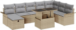 Rantry 9-osaline aia diivan komplekt koos padjadega Beige Poly Rattan Garden Lounge Model3359697