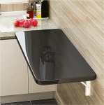 An der Wand montierter Klappschreibtisch mit ausziehbarer Platte f&uuml;r das Home-Office und Esszimmer. Schwebender Computertisch aus Holz mit W&auml;scheklapptisch und herunterklappbarem Design