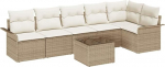 Rantry 7-teiliges Garten Sofa Set mit Kissen Braun Poly Rattan Gartenlounge Model3345391