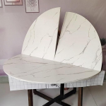 Suur &uuml;mmargune kokkupandav lauaplaat, puidust s&ouml;&ouml;gilaua pikendus ilma jalgadeta, puidust asenduslaud peidetud hingedega, k&ouml;&ouml;ki, s&ouml;&ouml;gituppa (valge-2,180 cm/70,8 tolli)