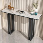 Konsolentisch, dekorativer Eingangstisch, Sofatisch, Tisch hinter der Couch, Akzenttisch im Foyer, schmaler Flurtisch f&uuml;r Wohnzimmer, B&uuml;ro (Schwarz-B, 120 cm)