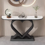 Konsolentisch, dekorativer Sofatisch, hinter dem Couchtisch, schmaler Langer Eingangstisch, Flurtisch, moderner Akzenttisch, f&uuml;r Eingang, Wohnzimmer, Foyer (Schwarz-C, 150 cm)