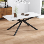 Lahoomu pikendatav s&ouml;&ouml;gilaud, automaatselt pikendatav ristk&uuml;likukujuline kohvilaud L150/180 x B70 x K76 cm, Sacrum disain, marmorist tekstuur, must ja valge