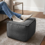 ZICOTO Sch&ouml;ner Boucle Pouf Ottomane und Fu&szlig;st&uuml;tze - versch&ouml;nern Sie Ihre Wohnzimmer-Dekoration mit leichtem Komfort und Charme, ein runder, moderner Schaumstoff-Fu&szlig;hocker, der perfekt zum Ausruhen