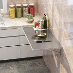 Seinale paigaldatud s&ouml;&ouml;gilaud Ruumi kokkuhoidev kokkupandav seinale paigaldatud kokkupandav laud Roostevabast terasest seinale paigaldatud kokkupandav laud / seinale paigaldatud seisvad lauad / must