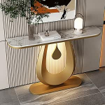 LED sissep&auml;&auml;sukonsooli laud metallist alusega - kaasaegne 47,2-tolline koridoripoolne k&uuml;ljelaud kuldse viimistlusega stiilne hoiukoht sisekujunduse ja kaasaegsete eluruumide jaoks