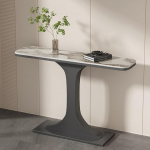 Mid-Century-Konsolentisch f&uuml;r den Eingangsbereich mit Stauraum - Schmaler 120 cm Sofatisch f&uuml;r Wohnzimmer, Flur und Eingangsbereich - Stilvolles graues Design (47,2 Zoll)