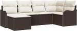Gartensofa-komplekt Braun Poly-Rattan Gartenm&ouml;bel Model3345768