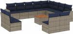 Garten-Sofagarnitur Ecksofa Grau PE-Rattan 62x62x69cm - Komfortable Sitzpl&auml;tze f&uuml;r Terrasse und Innenhof Model3256705