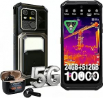 AGM G3 Pro nutitelefon ilma lepinguta Android 15, integreeritud soojuskujutis, 12 + 12 GB RAM + 512 GB ROM, 64 MP + 50 MP + 2 MP, 10000 mAh/6,72-tolline FHD + 120 Hz, Dual SIM IP68/NFC/OTG/GPS/Face ID