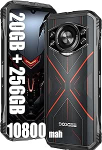 DOOGEE S Cyber Rugged 4G mobiiltelefonid Unlocked 20GB + 256GB aku 10800mAh/18W 50MP + 16MP nutitelefonid Android 14 6.58 Pollici IP68/IP69K/4G Dual SIM/NFC Punane