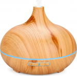 500 ml aroomidifuusor, eeterlike &otilde;lide difuusorid, aroomiteraapia difuusorid 7 LED-valgusega, 2 udumerežiimi, 4 taimeri, 23 dB &otilde;huniisutaja, ultraheli veevaba automaatne v&auml;ljal&uuml;litus, kollane