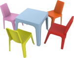 Resol Julieta Kids Set Of 4 Chairs and 1 Table, Plastic and Polypropylene, multicolour, 60 x 51 x 78 cm, Pack of 5